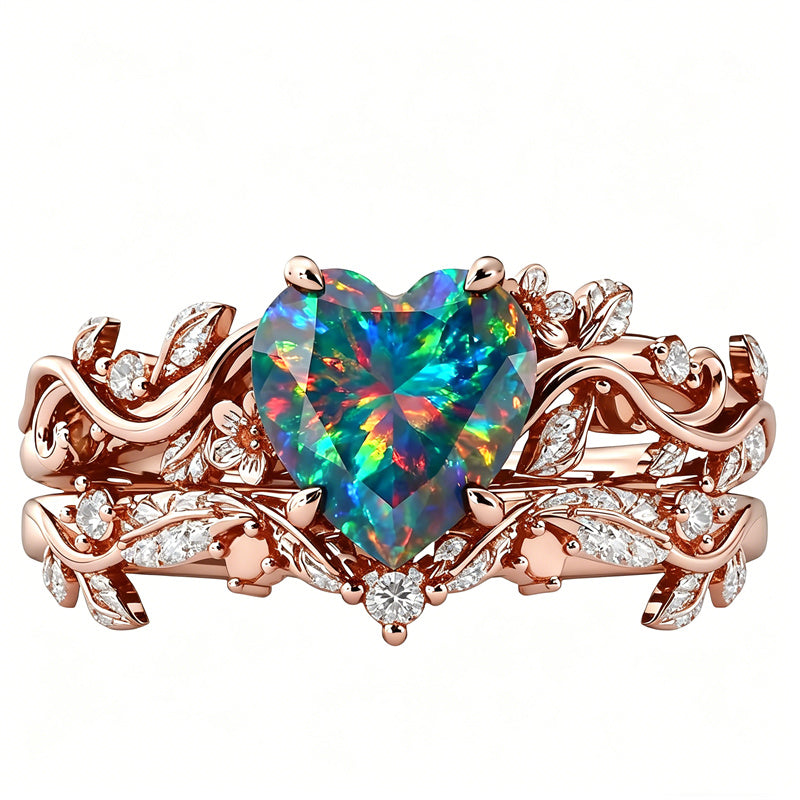 Sterling Silver 10K  14K  18K  Gold Personalized Engraved Black Opal Engagement Wedding Promise Ring for Her