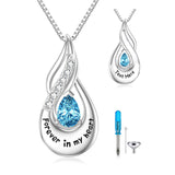 Sterling Silver Personalized Engraved Birthstone Urn Necklace for Ashes