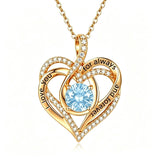 14K Gold Plated Heart Birthstone Infinity Necklace Christmas Valentine Birthday Gift