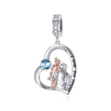 Sterling Silver Father Daughter Charm Beads