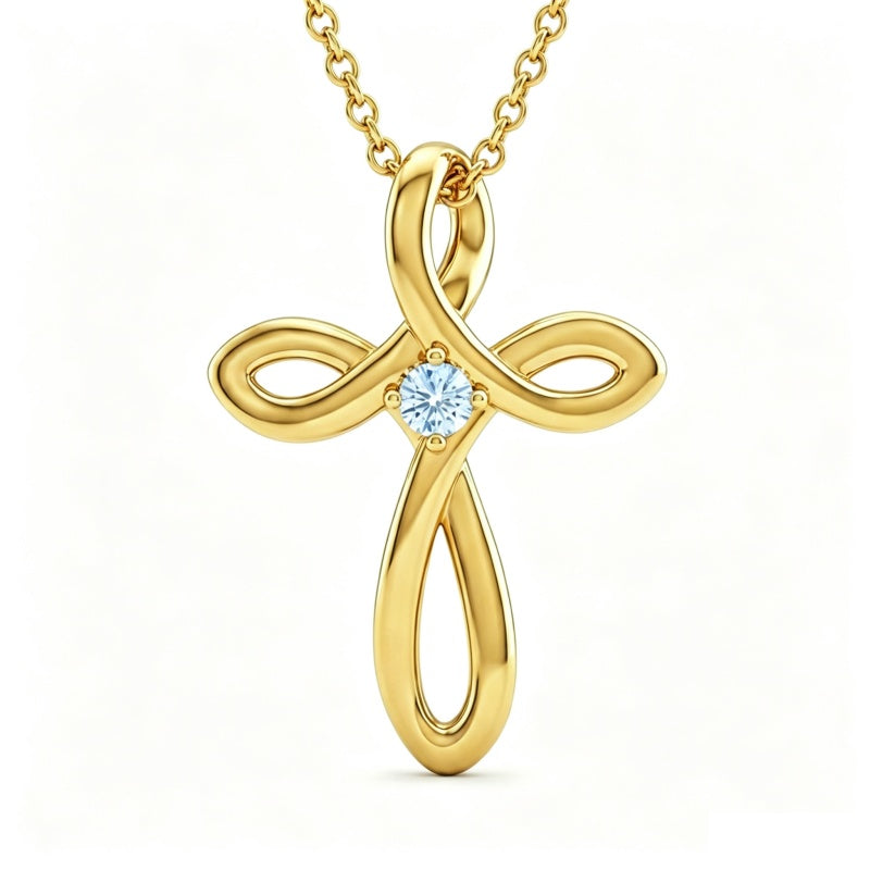 14K Gold Plated Cross Pendant Necklace for Women Faith Jewelry for Anniversary Christmas  Birthday Mother's Day