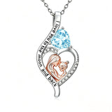 14K Gold Plated Birthstone Heart Infinity Necklace Mother's Day  Gift