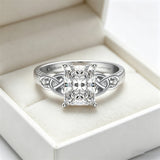 Sterling Silver 10K 14K 18K Gold  Personalized Engraved Moissanite Celtic Knot Wedding Engagement Ring