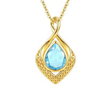 14K Gold Plated  Birthstone Celtic Knot Infinity Necklace  Birthday Christmas Jewelry Gift