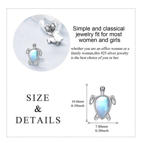 Sterling Silver Ocean Sea Turtle Stud Earrings Jewelry Gifts for Women