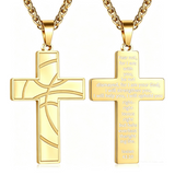 14K Gold Plated Bible Verse Basketball Cross Pendant Necklace for Men