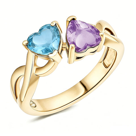 Sterling Silver 2-5 Birthstones Family Ring Gifts for Mother's Day