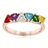 Sterling Silver 2-5 Birthstones Family Ring Gifts for Mother's Day
