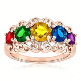 Sterling Silver 2-5 Birthstones Family Ring Gifts for Mother's Day