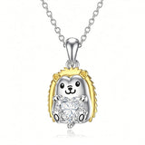 Sterling Silver 12 Month Birthstones Hedgehog Pug Fox Otter Pendant Necklace Gifts for  Birthday, Christmas, Graduation