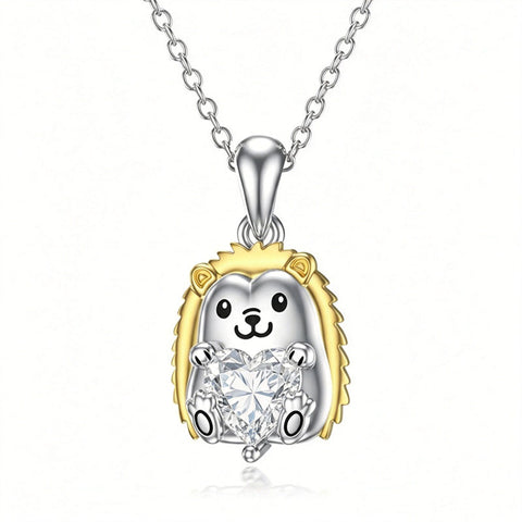 Sterling Silver 12 Month Birthstones Hedgehog Pug Fox Otter Pendant Necklace Gifts for  Birthday, Christmas, Graduation
