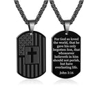 Stainless Steel American Dog Tag Pendant Necklace for Men