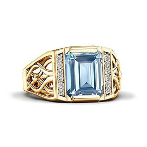 Sterling silver 10K 14K 18K Gold Emerald Cut 4 Carat Mens Gemstone Engagement Ring Promise Ring for Men