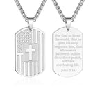 Stainless Steel American Dog Tag Pendant Necklace for Men