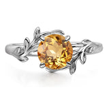 Sterling Silver Round Shaped Gemstone Branch Ring