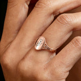 925 Sterling Silver Birth Flower Ring Vintage Flower Signet Ring Mother's Day Gift