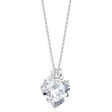 10K 14K 18K White Gold Heart Birthstone Rose Pendant Necklace Mothers Day Gift