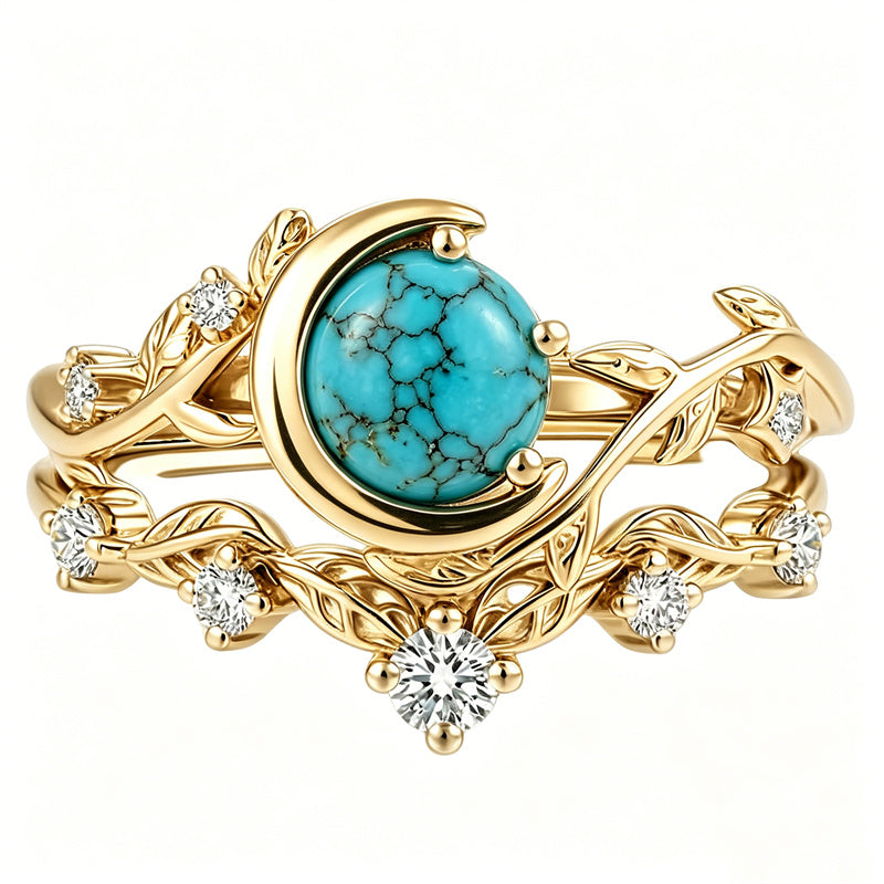 Sterling Silver Personalized Engraved 1-3CT Turquoise Engagement  Wedding Promise Ring Set for Her