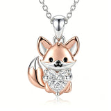Sterling Silver 12 Month Birthstones Hedgehog Pug Fox Otter Pendant Necklace Gifts for  Birthday, Christmas, Graduation