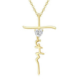 Cross Faith Heart 14K Gold Plated  Birthstone Necklaces for Women