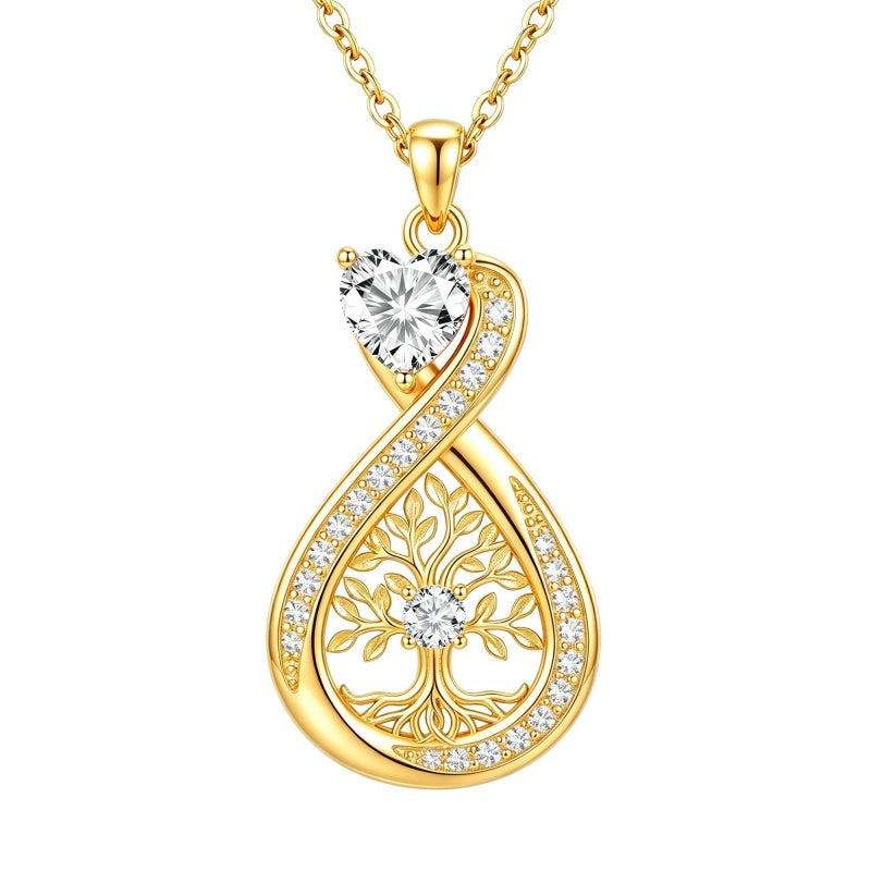 14K Gold Plated Infinity Birthstone  Butterfly Cross Necklace for Women