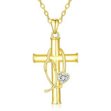 Stethoscope Cross 14K Gold Plated Pendant Necklace for Women Nurse Doctor Birthday Graduation Gift for Medical Student