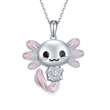 Axolotl Necklace 925 Sterling Silver Axolotl Pendant Cute Animal Jewelry Gift for Women Girls Daughter