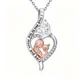 14K Gold Plated Birthstone Heart Infinity Necklace Mother's Day  Gift