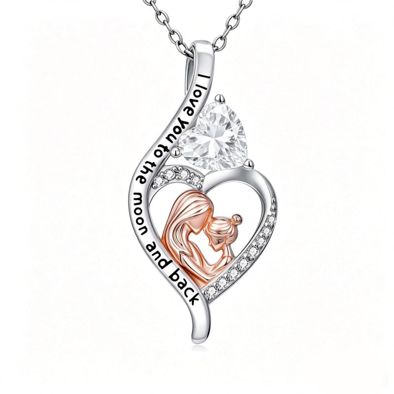 14K Gold Plated Birthstone Heart Infinity Necklace Mother's Day  Gift