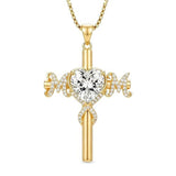 14K Gold Plated  Birthstone Cross Necklace  Pendant Necklace Mother's Day Birthday Gifts for Women