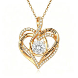 14K Gold Plated Heart Birthstone Infinity Necklace Christmas Valentine Birthday Gift