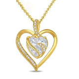 14K Gold Plated  12 Months Heart Birthstone Pendant Necklace Birthday Wedding Anniversary Jewelry Gifts for Women