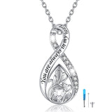 Sterling Silver Personalized Engraved Infinity Urn Necklace for Ashes