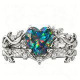 Sterling Silver 10K  14K  18K  Gold Personalized Engraved Black Opal Engagement Wedding Promise Ring for Her