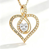14K Gold Plated Love Heart Birthstone Necklace for Women