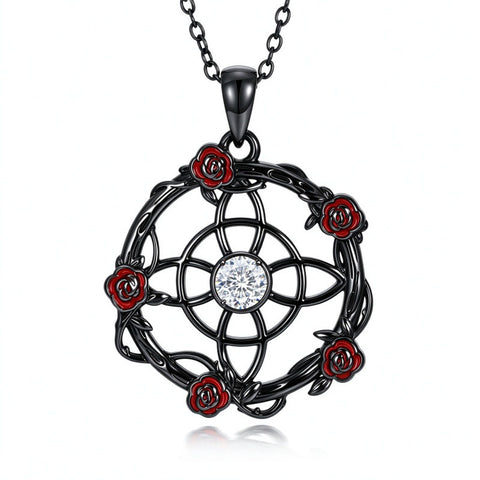 Sterling Silver Black Heart Skeleton Birthstone Necklace With Engraved Halloween Gift