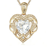 14K Gold Plated Heart Birthstone Heart Necklace for Women Fashion Wedding Anniversary Birthday Gifts