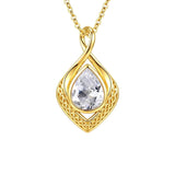 14K Gold Plated  Birthstone Celtic Knot Infinity Necklace  Birthday Christmas Jewelry Gift