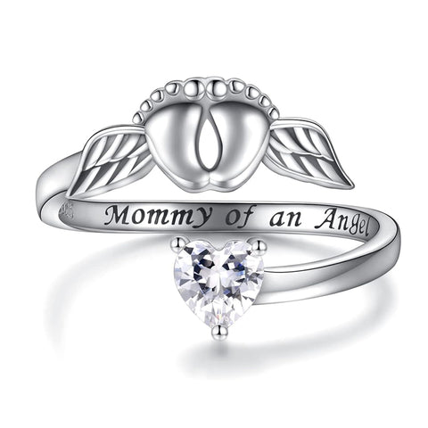 Sterling Silver Miscarriage Ring Mother Loss of Pregnancy Rings Infant Loss Jewelry Memorial Losing Child for Women Mom