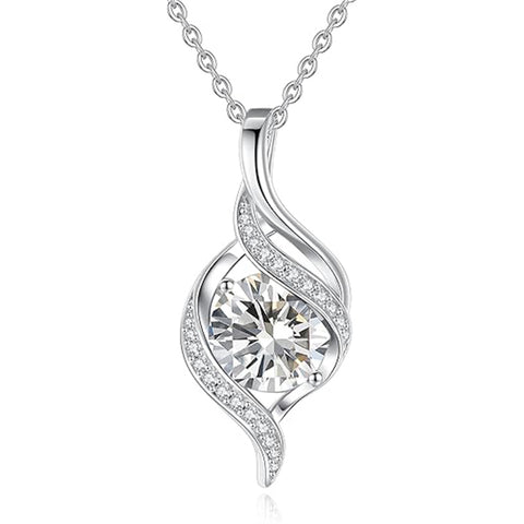 Sterling Silver Teardrop Birthstone Infinity Love Necklace for Women
