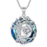 Sterling Silver Birthstone Irish Celtic Tree of Life Pendant Necklace