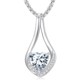Sterling Silver 18K Yellow/White Gold Plated Forever Love Heart Infinity Pendant Necklace