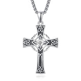 925 Sterling Silver Cross Necklace for Men  Amulet Necklace Protection Jewelry Religious Gifts with 2.5mm 22"+2" Rolo Chain