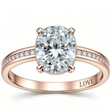 Sterling Silver 10K 14K 18K Gold Personalized Engraved Moissanite Wedding Engagement Promise Band Ring