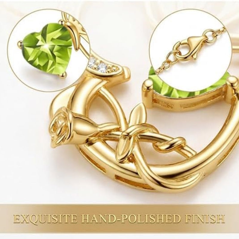14K Gold Plated Heart Birthstone Infinity Cross Butterfly Necklace for Women