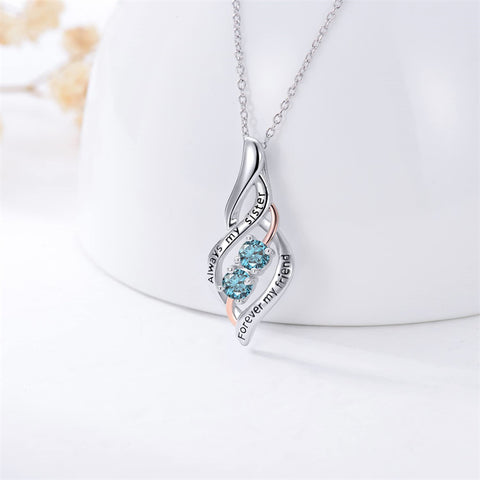 Sterling Silver Sister Necklaces Always My Sister Forever My Friend Pendant Necklace Fashion Jewelry Gifts for Women