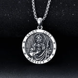 Saint Jude Necklace 925 Sterling Silver Patron Amulet Medal Jewelry for Men Women