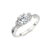 Sterling Silver 10K 14K 18K Gold Personalized Engraved 1 Carat  Moissanite Engagement Ring
