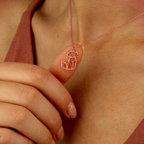 Sterling Silver Fox Pendant Necklace