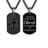 Stainless Steel American Dog Tag Pendant Necklace for Men